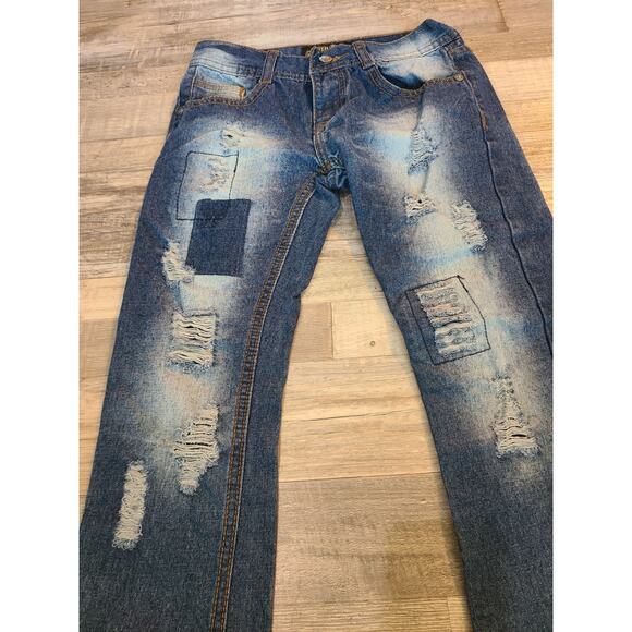 City ink size 8 youth distressed bootcut jeans - Picture 2 of 7
